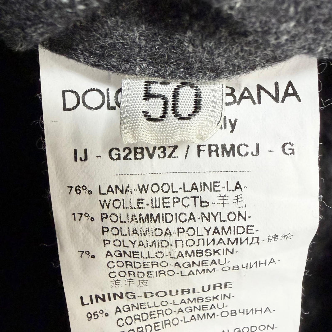 Excellent DOLCE&GABBANA Mouton jacket Stripe Pattern Tailored