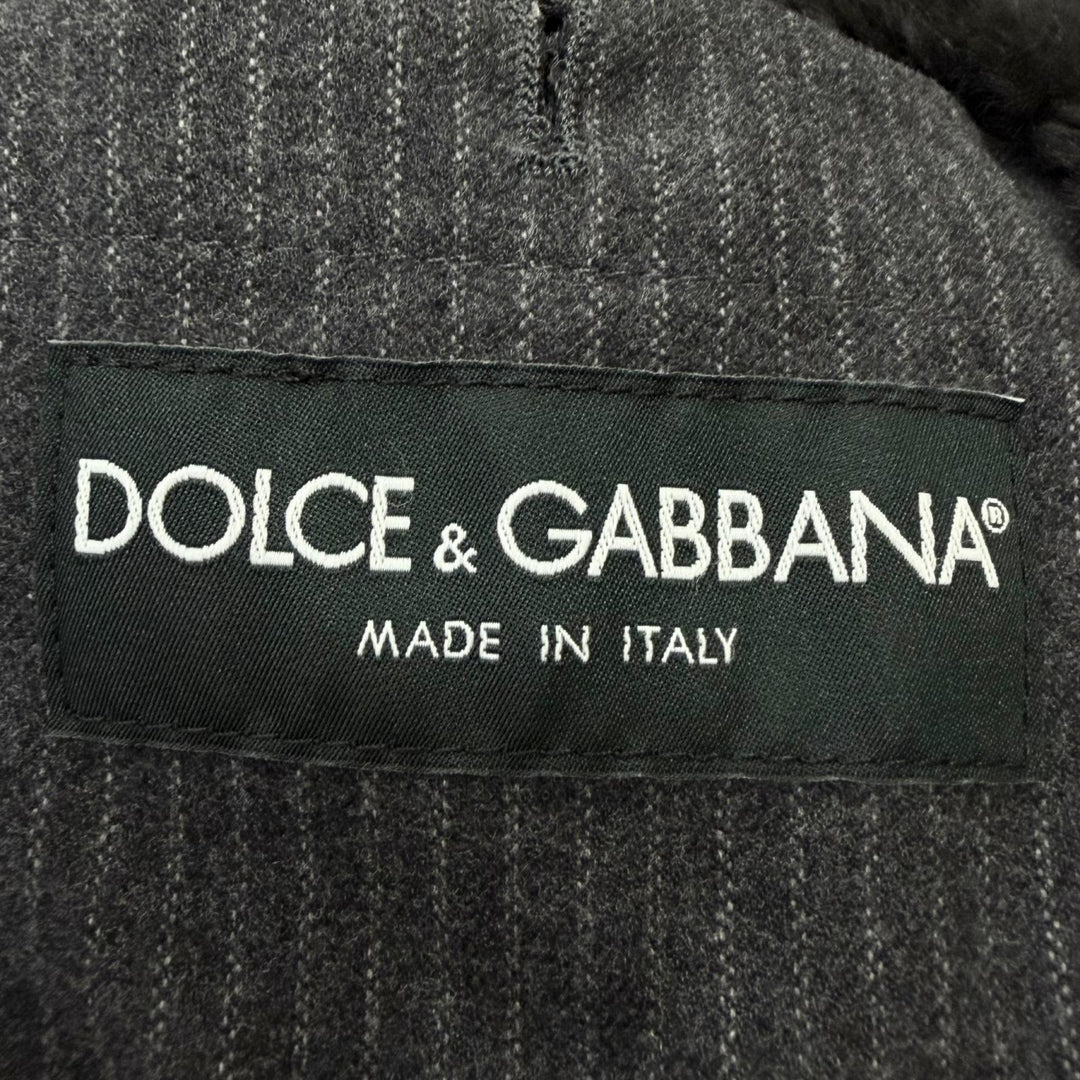 Excellent DOLCE&GABBANA Mouton jacket Stripe Pattern Tailored
