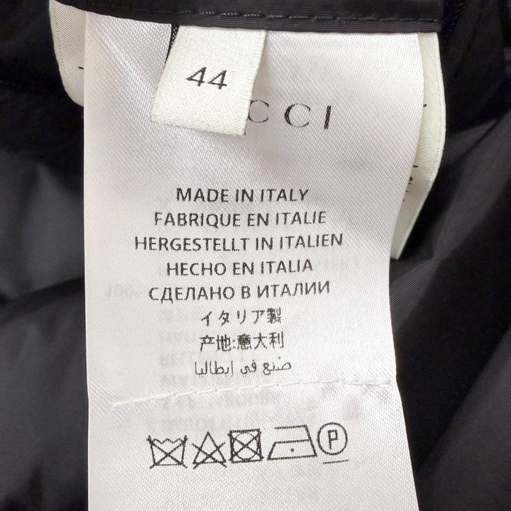 Pristine GUCCI down coat Logo print, side stripe, hooded beige