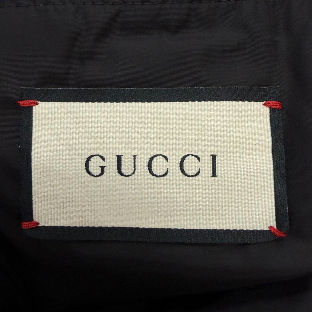 Pristine GUCCI down coat Logo print, side stripe, hooded beige
