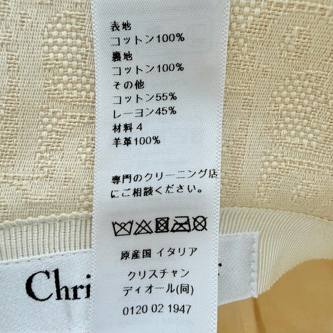 Excellent Christian Dior hat Teddy-D Oblique Bob Hat light beige 58 CPB06132ECOB