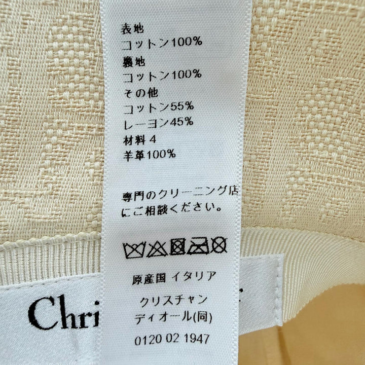 Excellent Christian Dior hat Teddy-D Oblique Bob Hat light beige 58 CPB06132ECOB