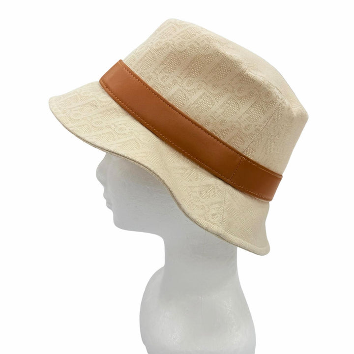 Excellent Christian Dior hat Teddy-D Oblique Bob Hat light beige 58 CPB06132ECOB