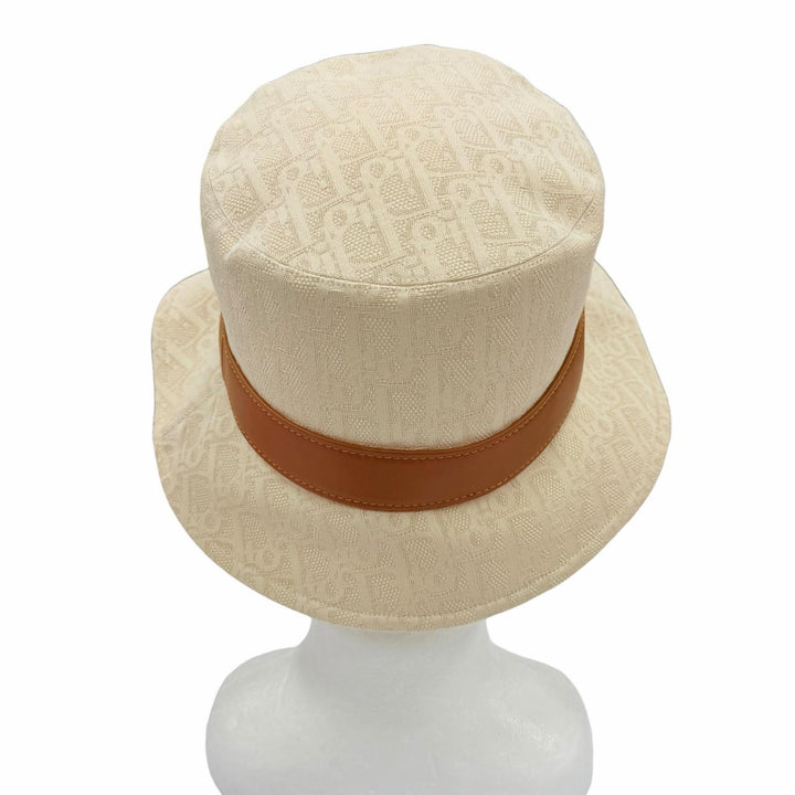 Excellent Christian Dior hat Teddy-D Oblique Bob Hat light beige 58 CPB06132ECOB