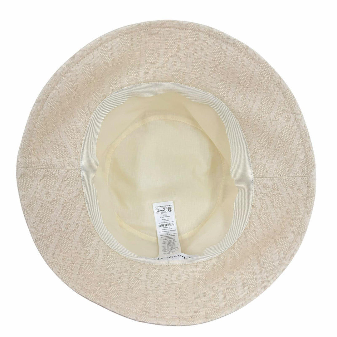 Excellent Christian Dior hat Teddy-D Oblique Bob Hat light beige 58 CPB06132ECOB