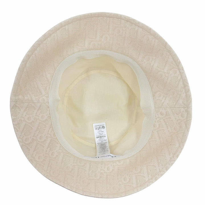 Excellent Christian Dior hat Teddy-D Oblique Bob Hat light beige 58 CPB06132ECOB