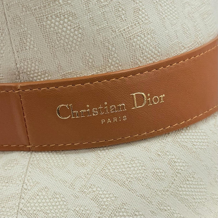 Excellent Christian Dior hat Teddy-D Oblique Bob Hat light beige 58 CPB06132ECOB