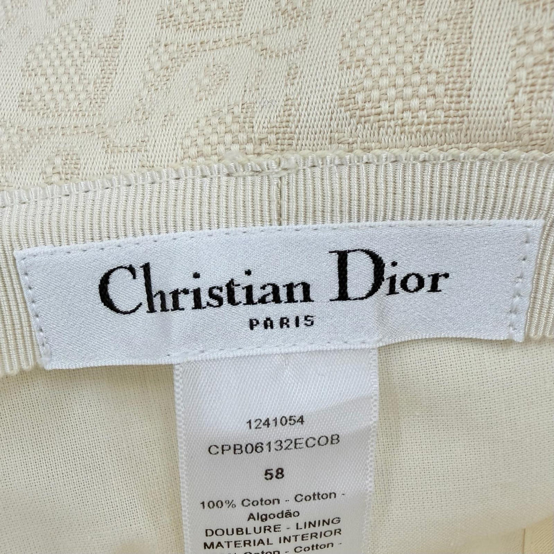 Excellent Christian Dior hat Teddy-D Oblique Bob Hat light beige 58 CPB06132ECOB