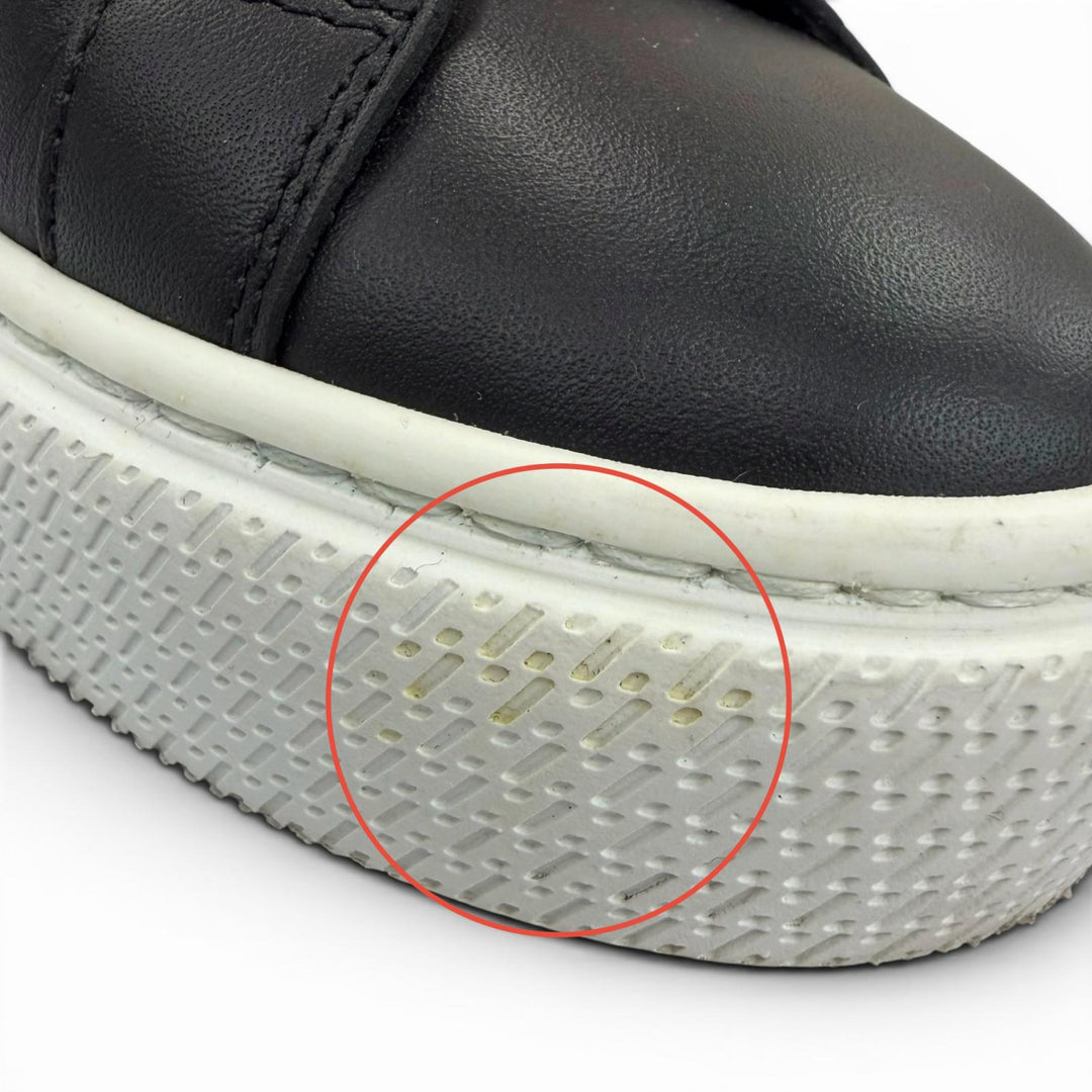 Great HERMES Low cut sneakers Day Kelly buckle lace-up leather black Women 36