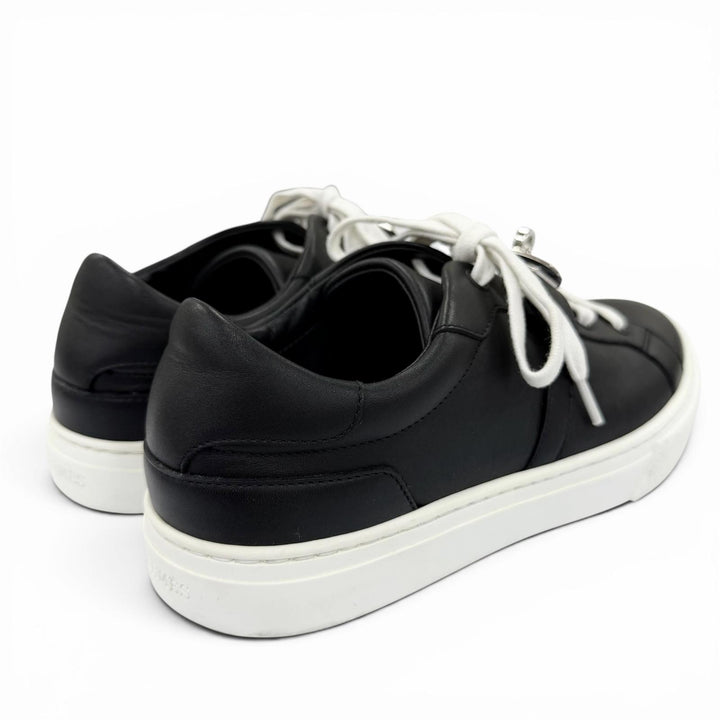 Great HERMES Low cut sneakers Day Kelly buckle lace-up leather black Women 36