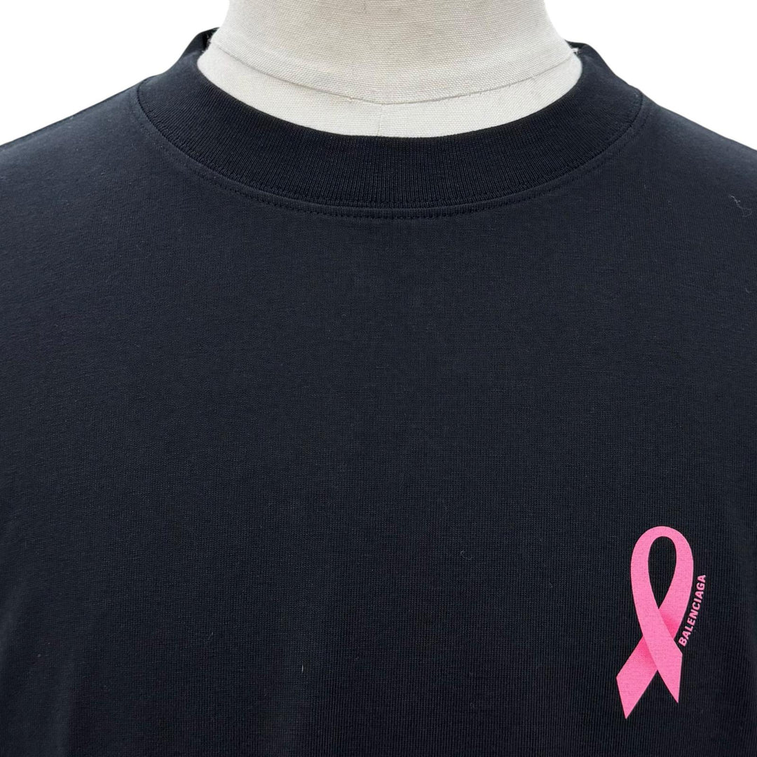 Pristine BALENCIAGA Short sleeve T-shirt We Are Pink black cotton mens S 641655