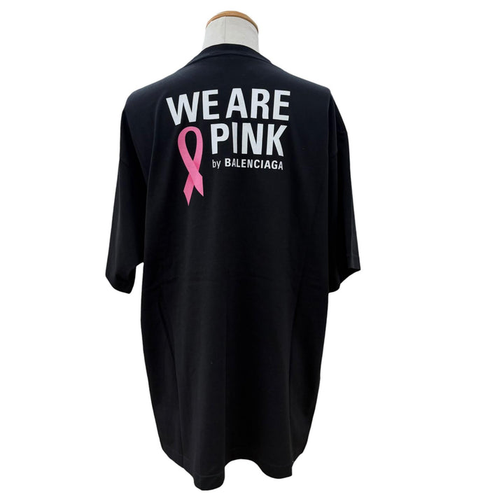 Pristine BALENCIAGA Short sleeve T-shirt We Are Pink black cotton mens S 641655