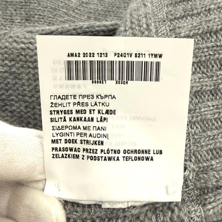 Great PRADA sweater Logo Cashmere Wool Crew Neck Sweater gray wool 42 P24G1V