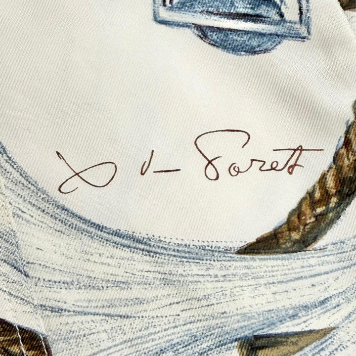 Great HERMES Short sleeve shirt A propos de Bottes Logo button Ivory silk 40