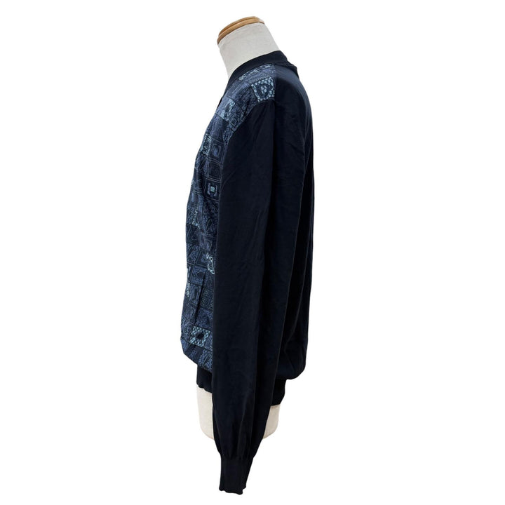 Very Good HERMES Jacket Knitted zip-up blouson with all-over print paneling XL