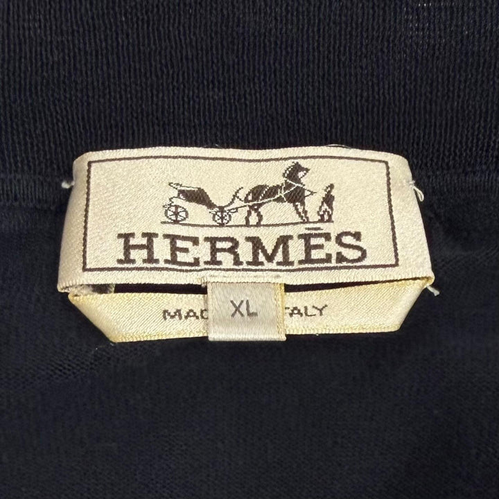 Very Good HERMES Jacket Knitted zip-up blouson with all-over print paneling XL