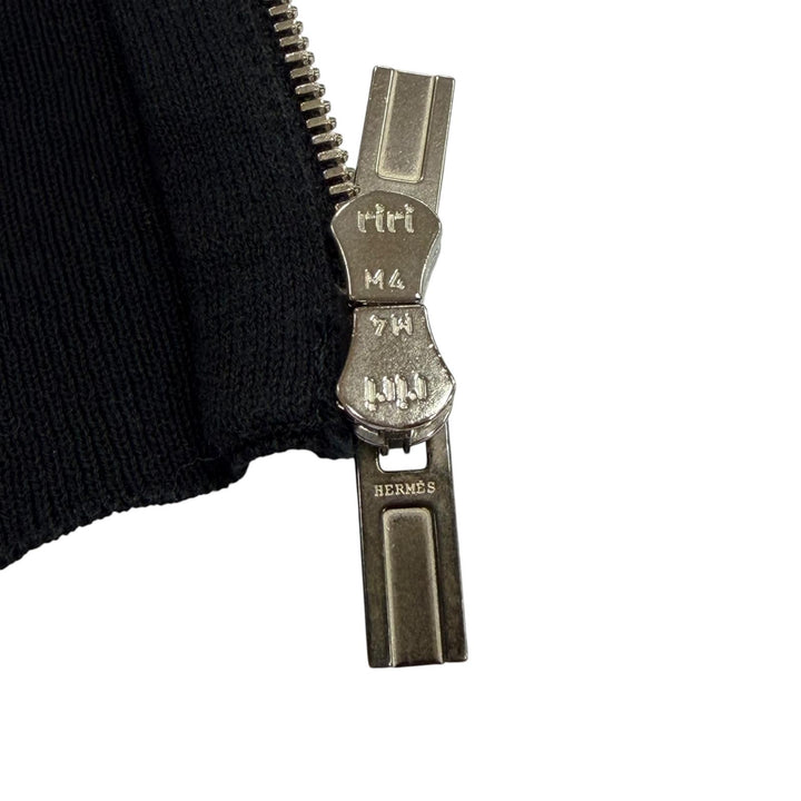 Very Good HERMES Jacket Knitted zip-up blouson with all-over print paneling XL