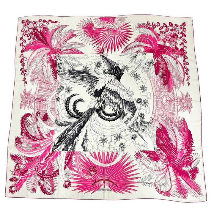 Excellent HERMES scarf Myths of the Phoenix Carrejean Carre 140 Pink cashmere