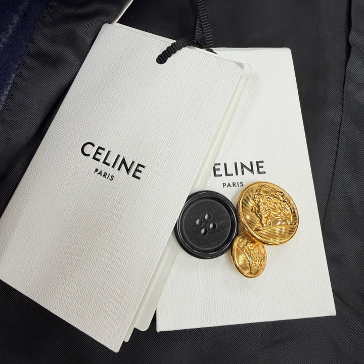 Pristine CELINE tailored jacket peaked lapel, double-breasted. 34 2V98E920C