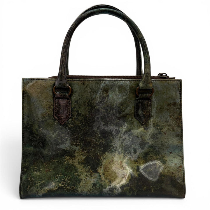 Excellent JEAN-PAUL GAULTIER Handbag Logo design V-Cyber Green system Women