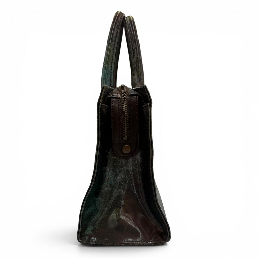 Excellent JEAN-PAUL GAULTIER Handbag Logo design V-Cyber Green system Women