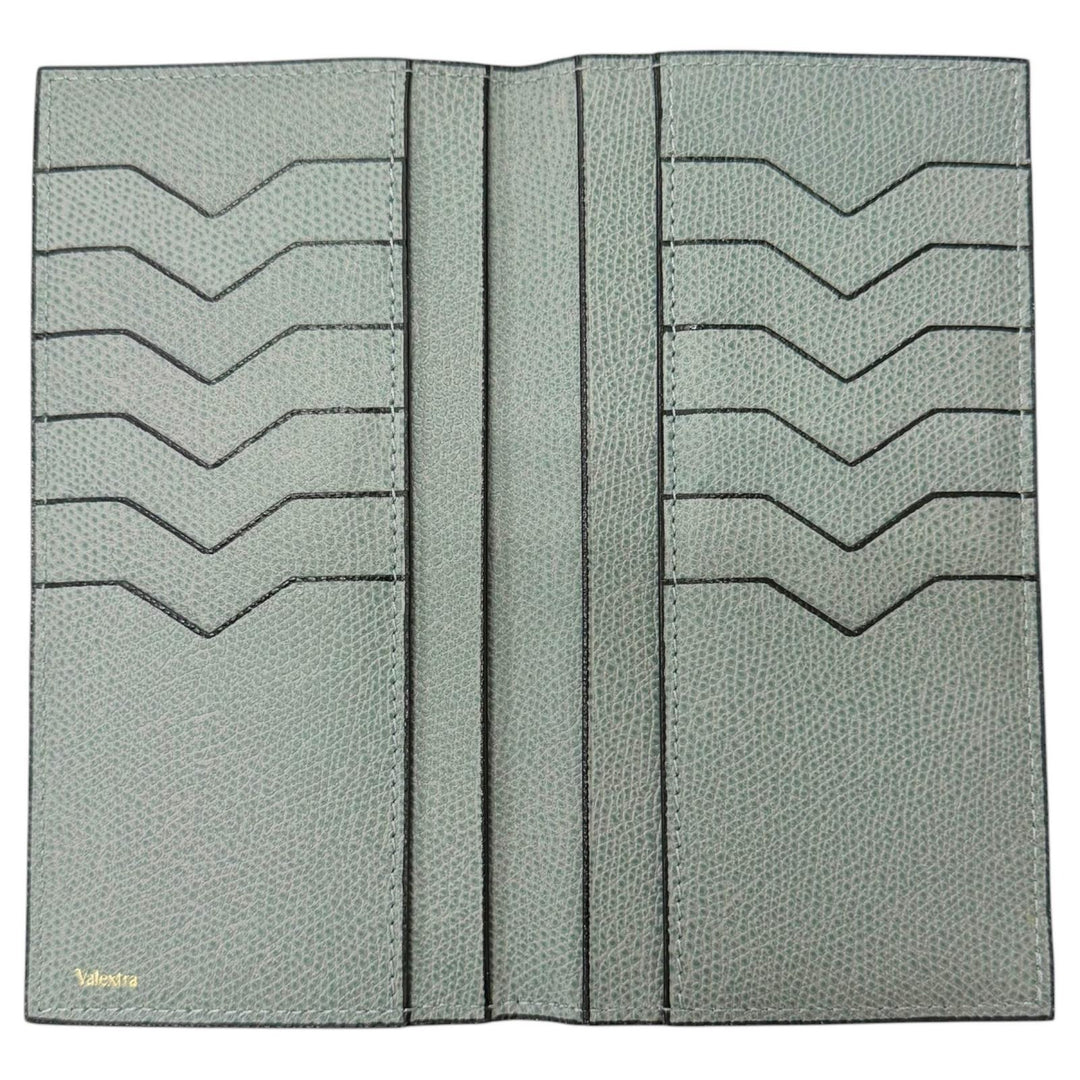 Pristine Valextra Bill Compartment Vertical 12 card Leather long wallet