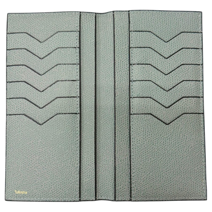 Pristine Valextra Bill Compartment Vertical 12 card Leather long wallet