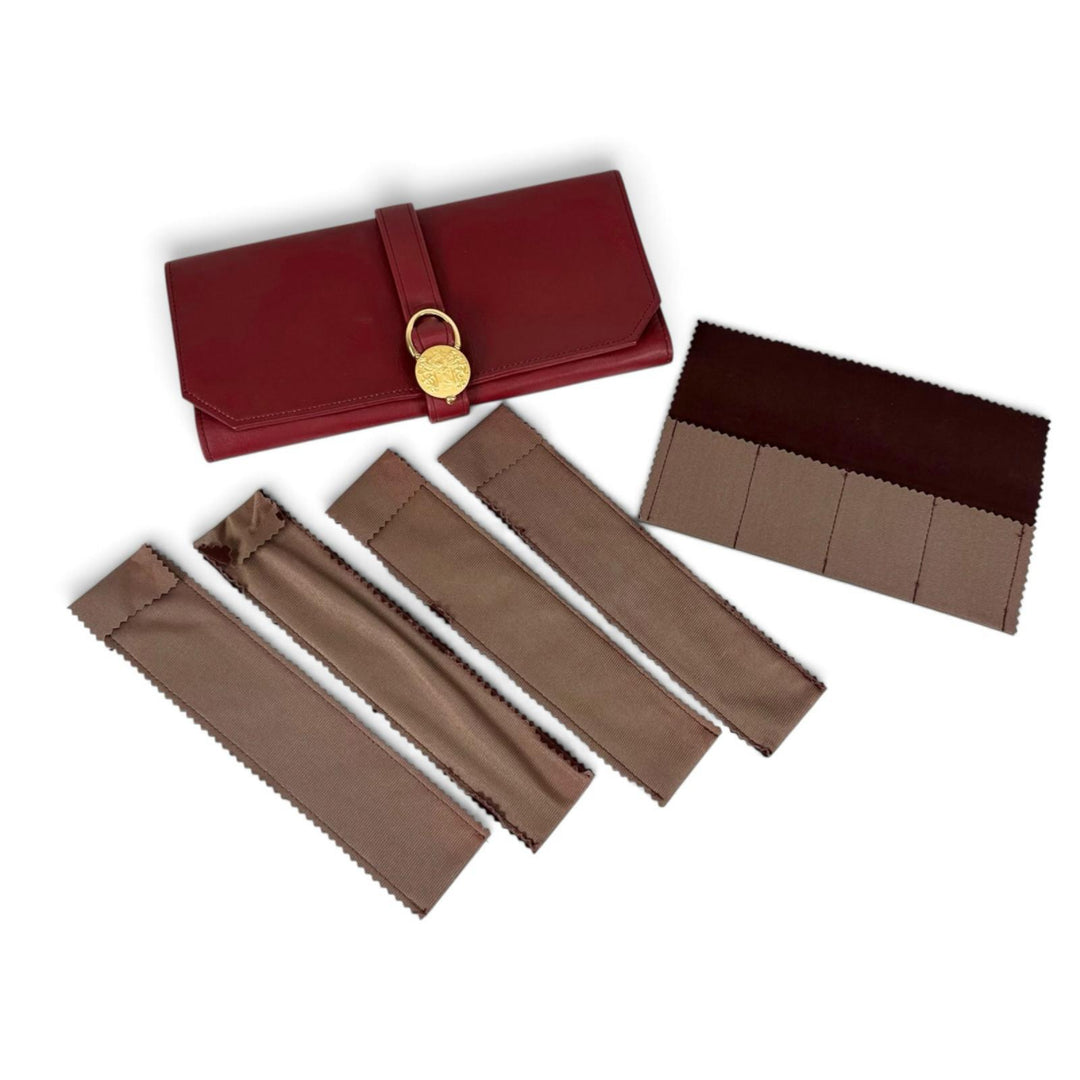 Great PIAGET Clutch bag Jewelry case, watch storage case Bordeaux leather Women