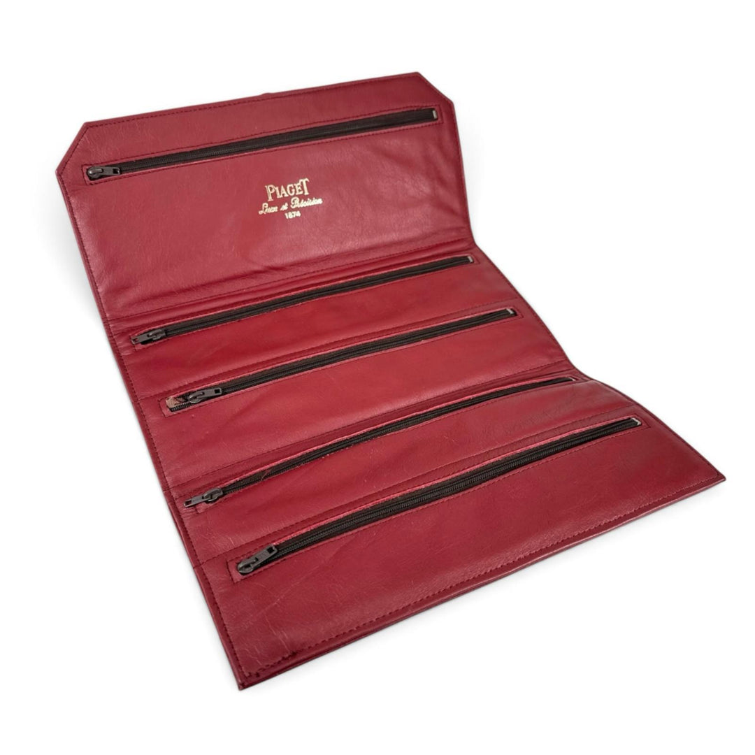 Great PIAGET Clutch bag Jewelry case, watch storage case Bordeaux leather Women