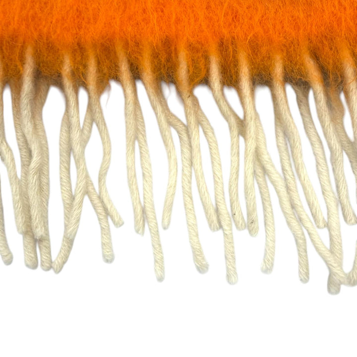 Great LOEWE Scarf Anagram Leather Patch Border Fringe Multi mohair Women