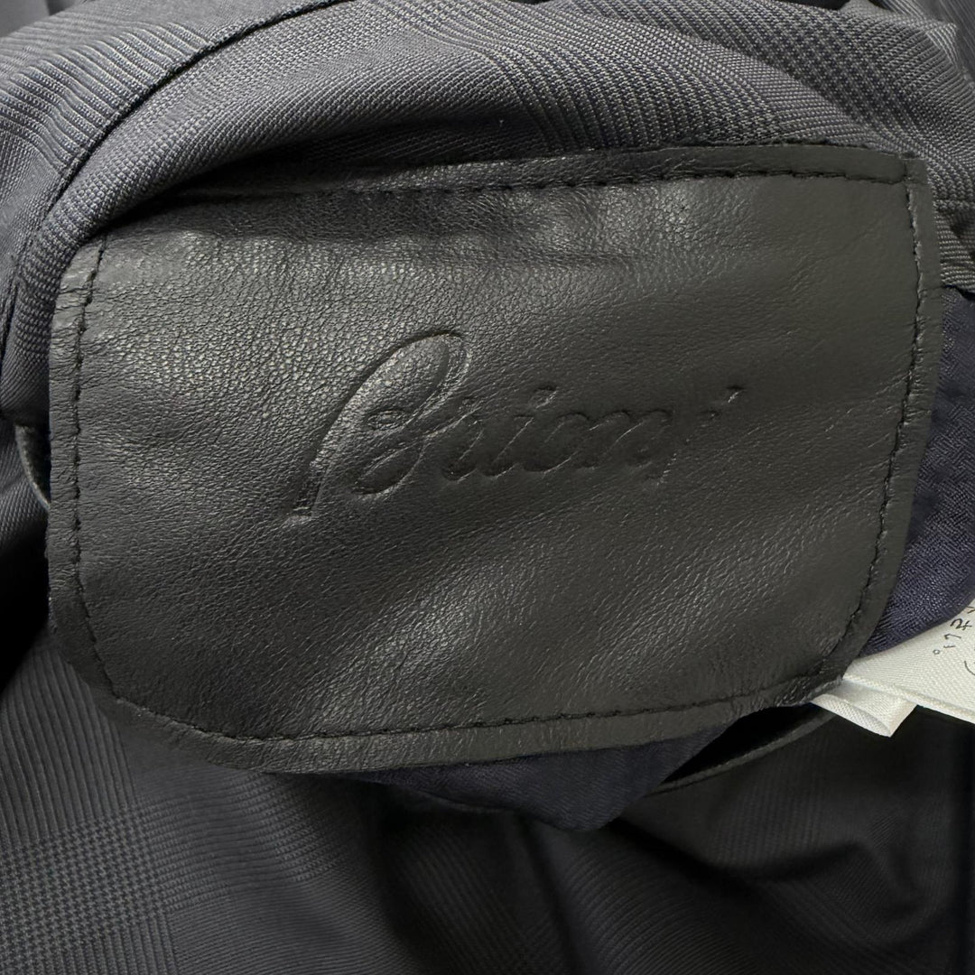 Great Brioni leather jacket Reversible Blouson Jacket Charcoal gray