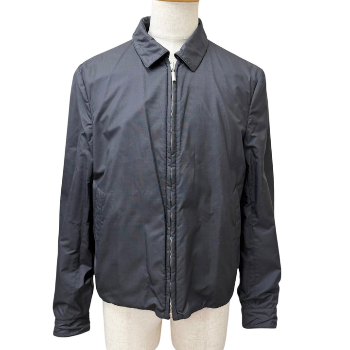 Great Brioni leather jacket Reversible Blouson Jacket Charcoal gray