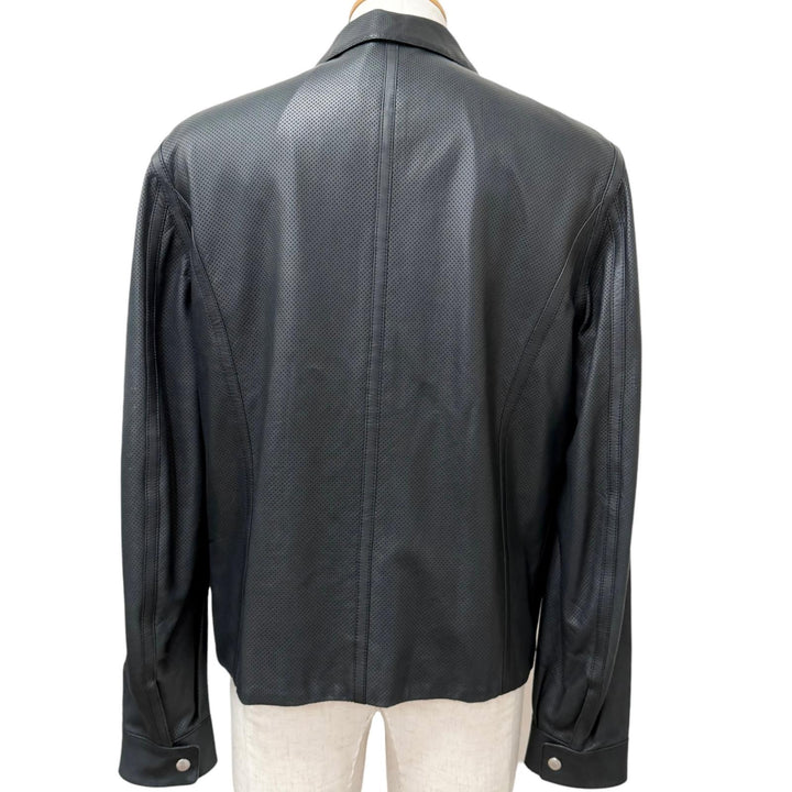 Great Brioni leather jacket Reversible Blouson Jacket Charcoal gray