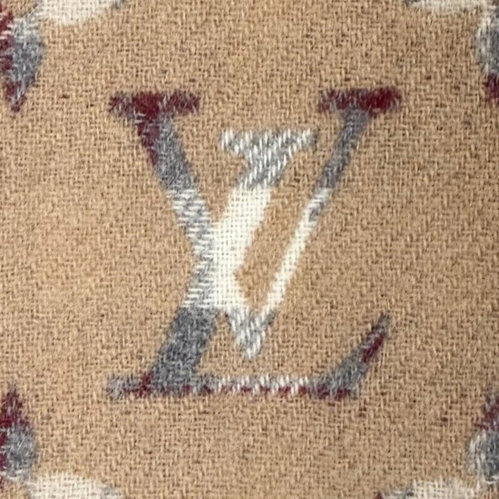 Great LOUIS VUITTON Scarf Echarpe Monogram Gradient Tartan Brown cashmere M79199