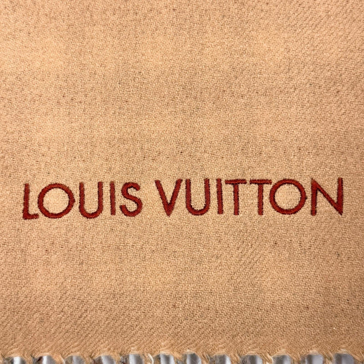 Great LOUIS VUITTON Scarf Echarpe Monogram Gradient Tartan Brown cashmere M79199
