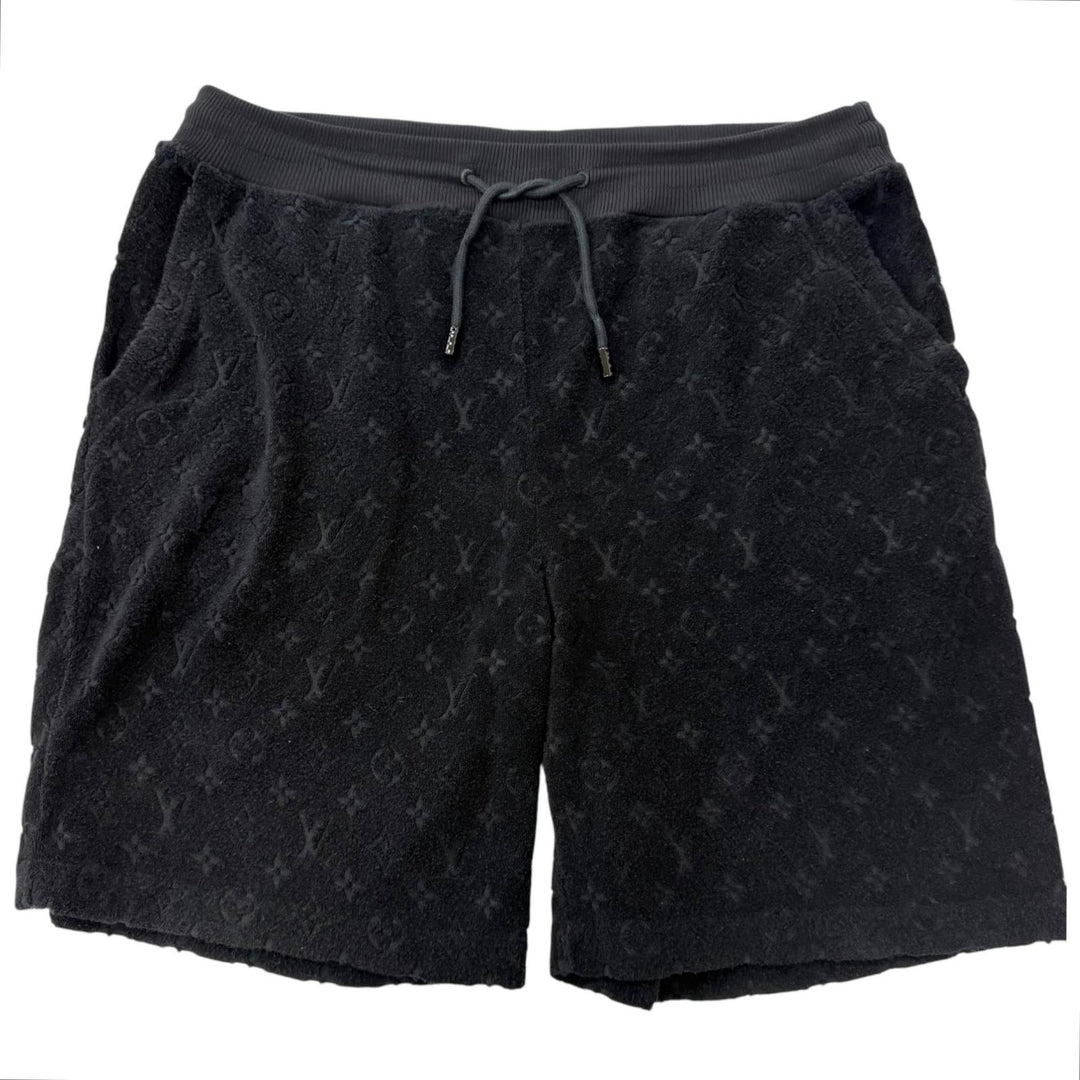 Great LOUIS VUITTON Shorts Monogram French Terry Pile Fabric black