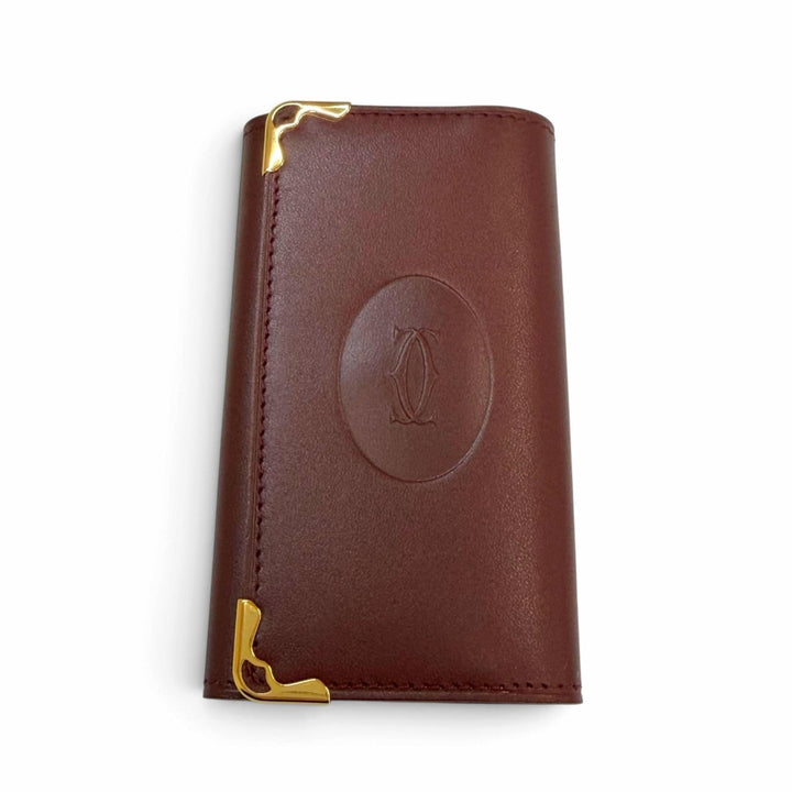 Pristine Cartier Key holder Must de Cartier six hooks Bordeaux leather mens