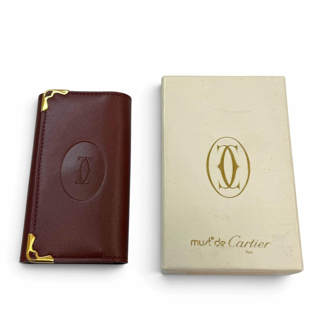 Pristine Cartier Key holder Must de Cartier six hooks Bordeaux leather mens