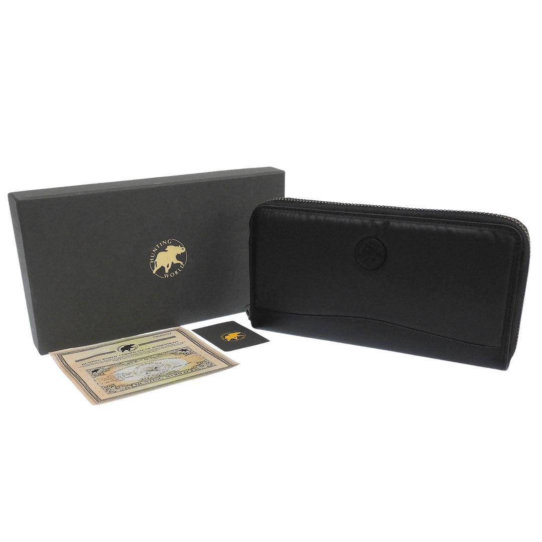 Pristine HUNTING WORLD Purse Butcher path black Battling cross mens 957BSS