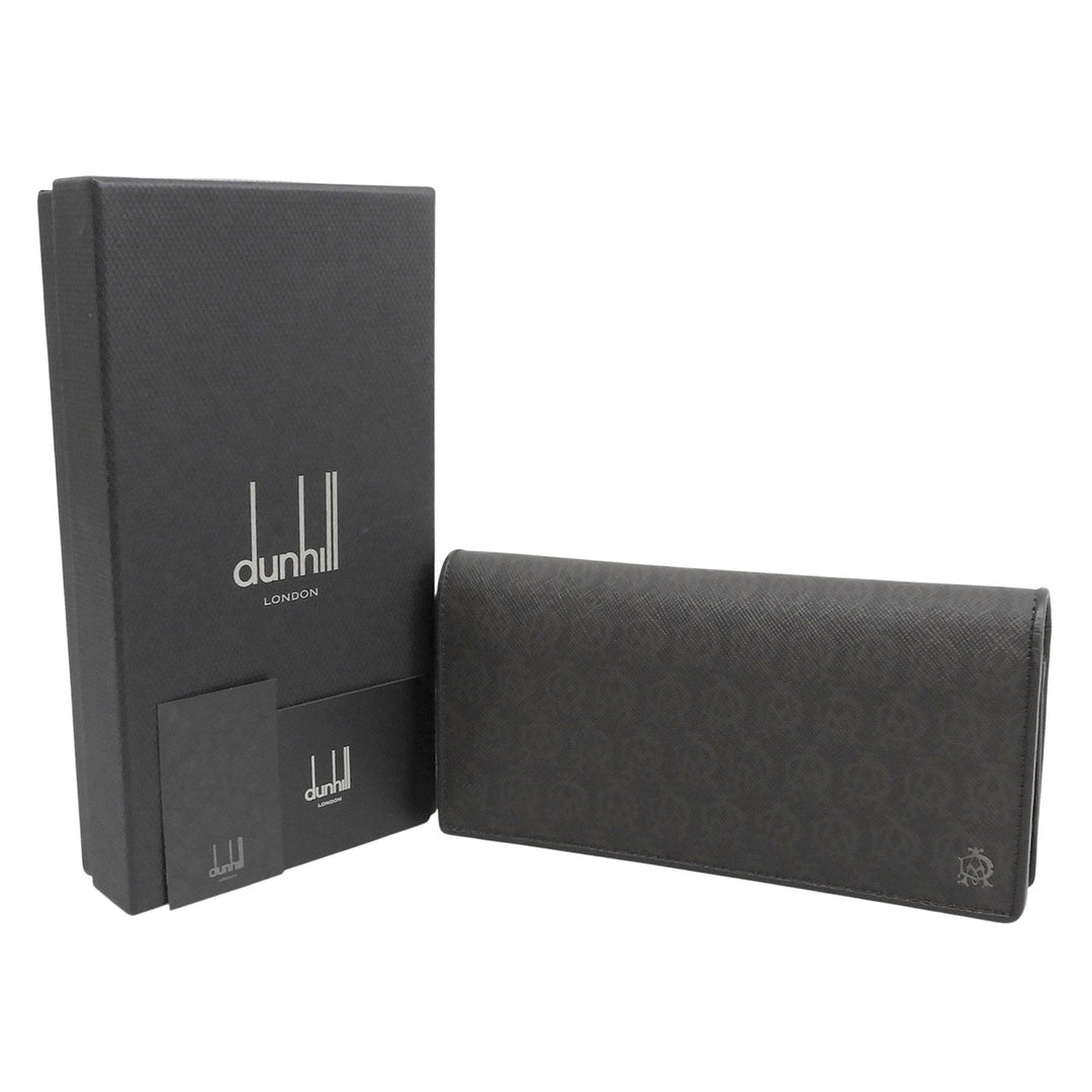 Excellent Dunhill Purse WINDSOR Long Wallet Bifold Wallet Dark brown L2N710B