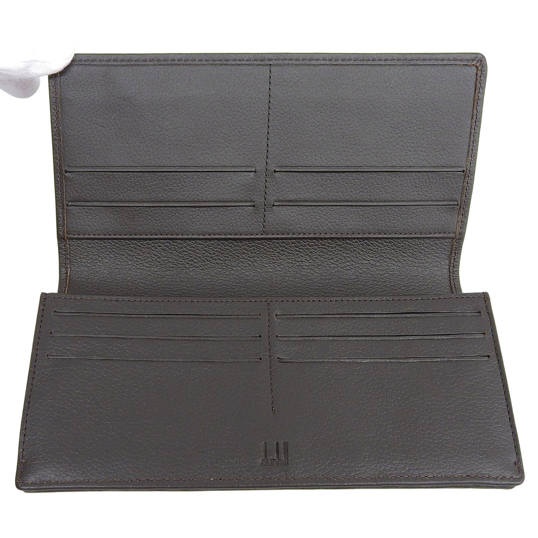 Excellent Dunhill Purse WINDSOR Long Wallet Bifold Wallet Dark brown L2N710B