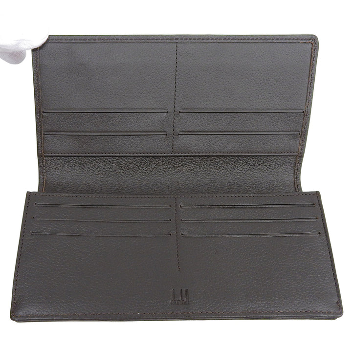 Excellent Dunhill Purse WINDSOR Long Wallet Bifold Wallet Dark brown L2N710B