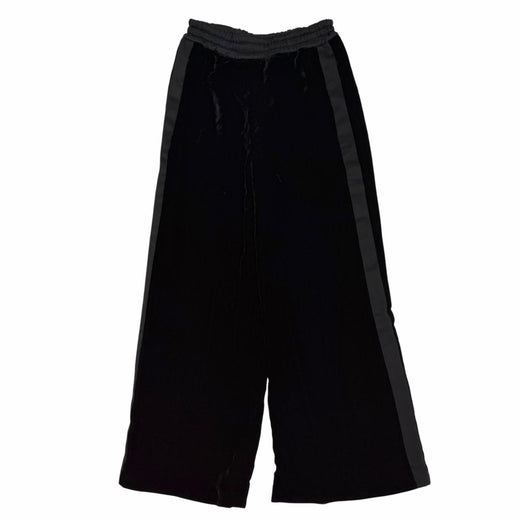 Excellent CHANEL Pants COCO Mark Velor black Viscose Women 36 P65296