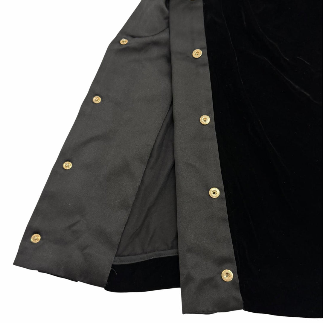 Excellent CHANEL Pants COCO Mark Velor black Viscose Women 36 P65296