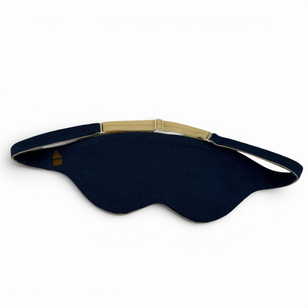 Pristine HERMES Traveler 3 Eye Mask, Room Socks, and Pouch Set Navy cashmere