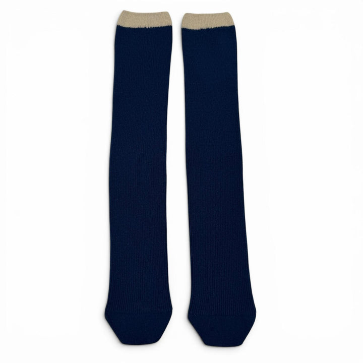 Pristine HERMES Traveler 3 Eye Mask, Room Socks, and Pouch Set Navy cashmere