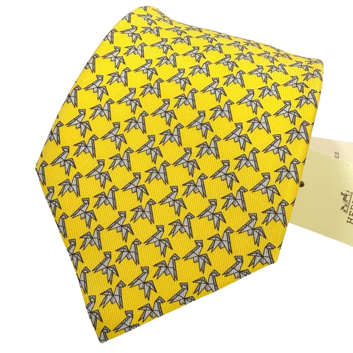 Pristine HERMES tie Cravat origami horse silk mens