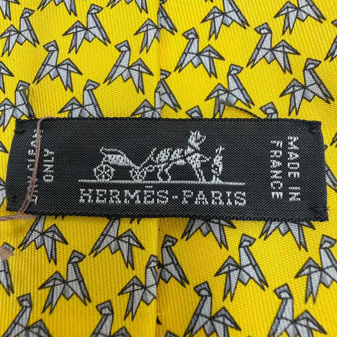 Pristine HERMES tie Cravat origami horse silk mens