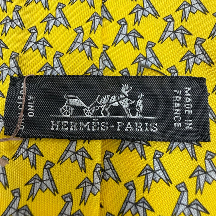 Pristine HERMES tie Cravat origami horse silk mens