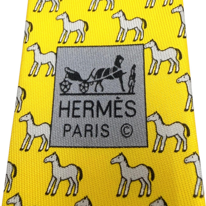 Pristine HERMES tie Cravat origami horse silk mens